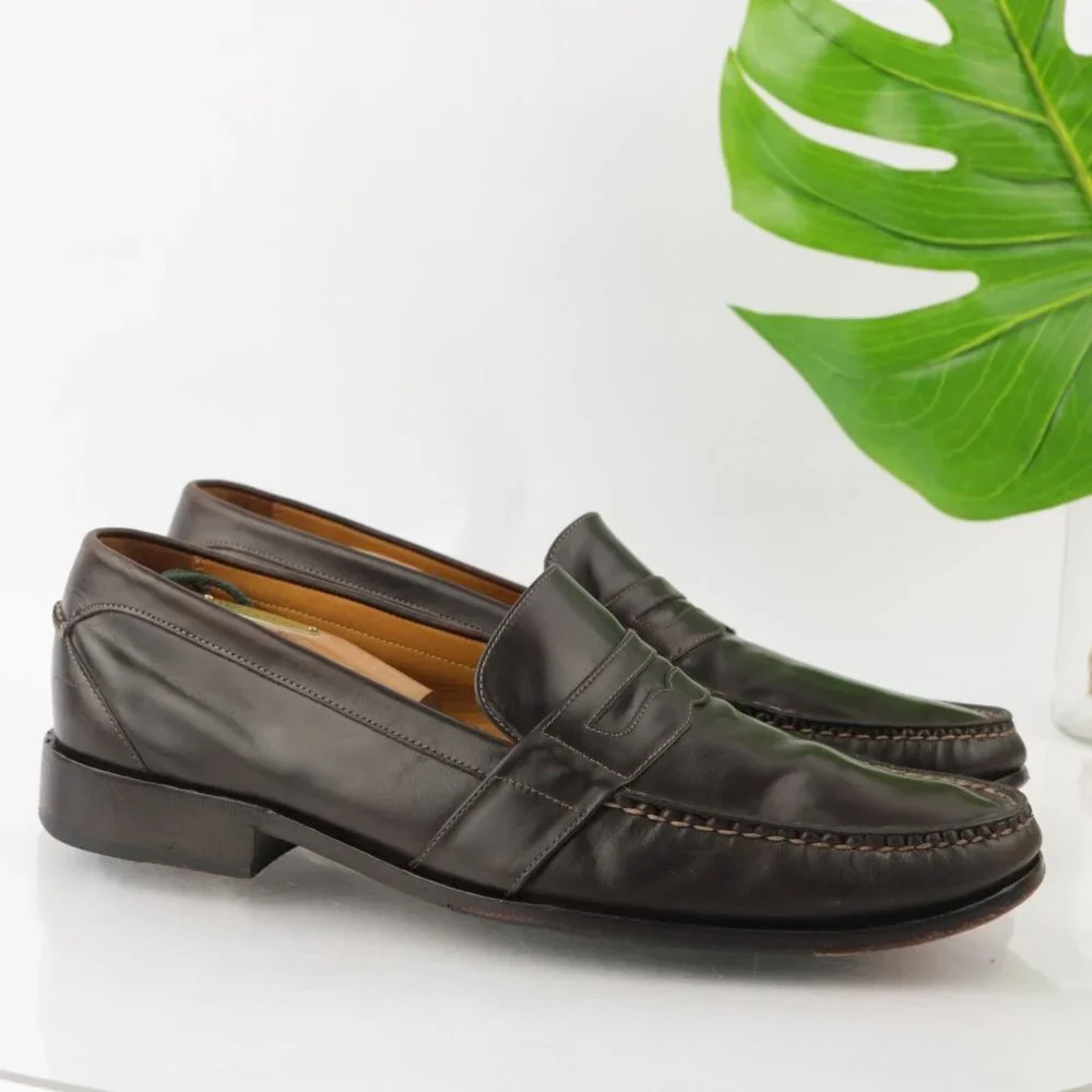 Cole Haan Mens Douglas Penny Loafer Size 13 M Brown Leather Slip On Dress Shoe